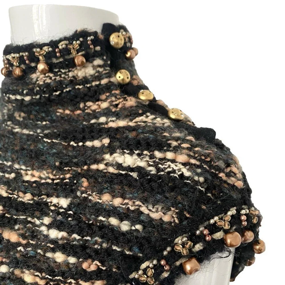 RARE Vintage Pre Fall 2004 CHANEL 04A Knit FR-36/38 Beaded Wool Sweater Dress